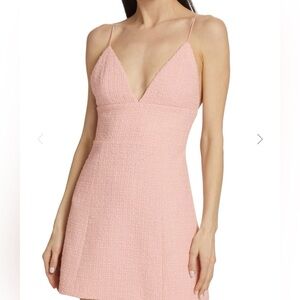 Brand New Never Worn - Alice and Olivia Carli Tweed Mini Dress - Pink - Size 0